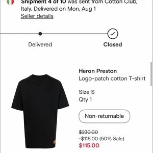 Heron Preston Logo Patch Cotton Tee